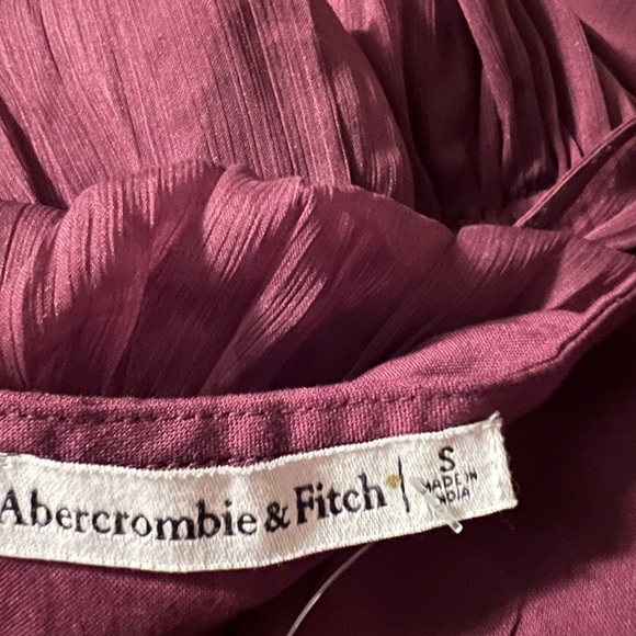 NWT Abercrombie & Fitch Chiffon Easy High-Neck Midi Dress with ruffled hem - Picture 16 of 16